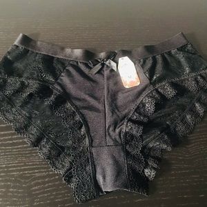 DRESHOW 4 Pack Black Lace Seamless Panties Set